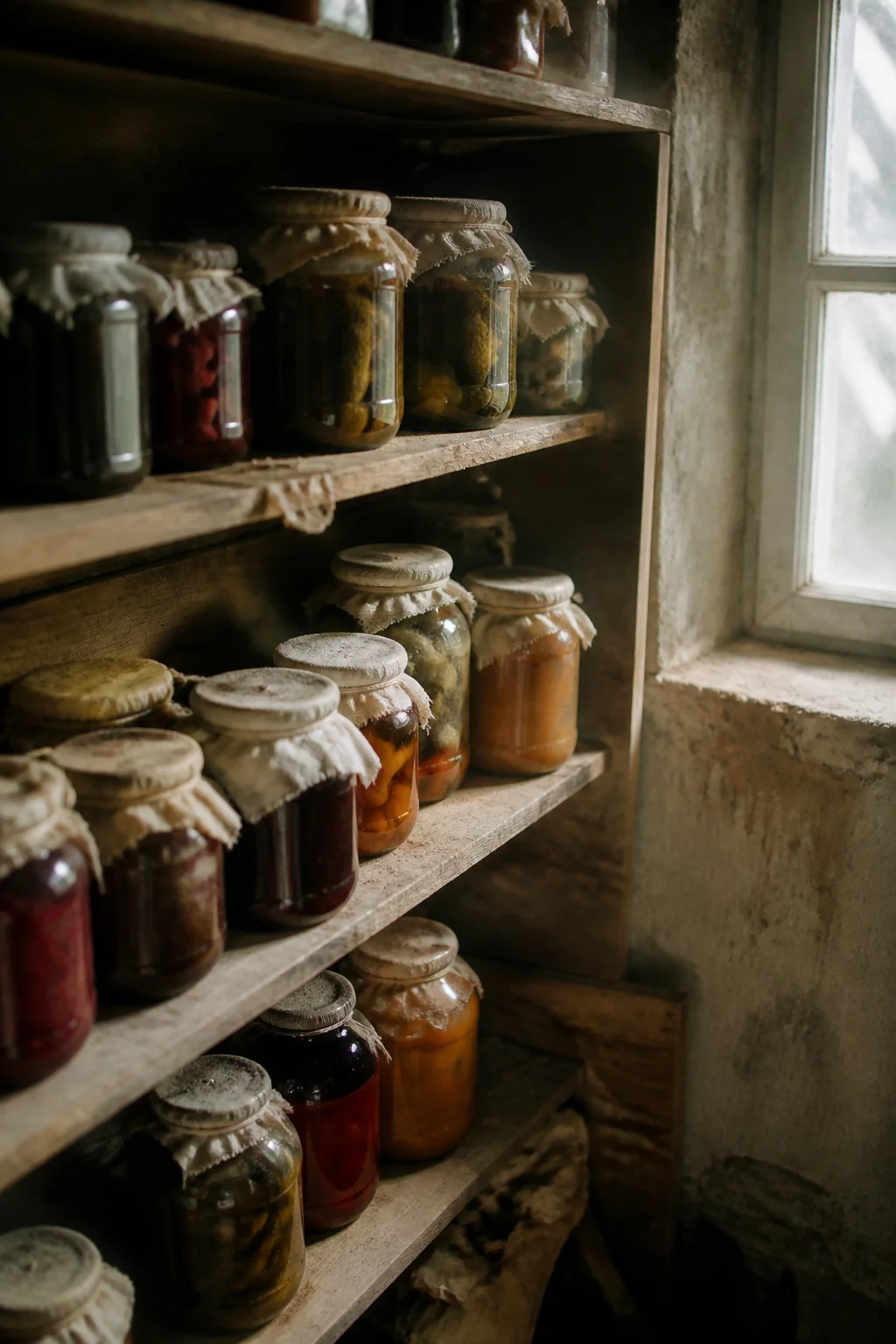 Korobochka’s preserves and jars, illustration from Dead Souls by Nikolai Vasilevich Gogol