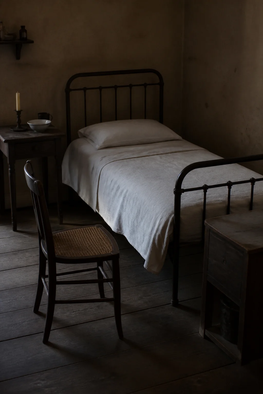 Helen Burns’s sickroom, illustration from Jane Eyre: An Autobiography by Charlotte Brontë