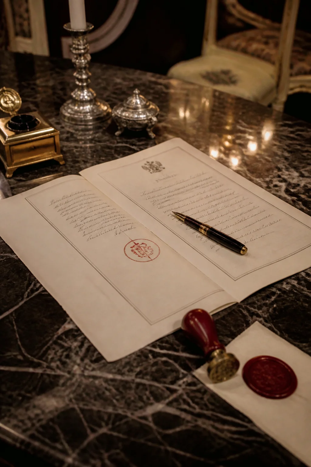 Andrea-Eugénie Marriage Contract, illustration from The Count of Monte Cristo by Alexandre Dumas